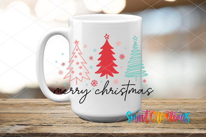 Merry Christmas Trees UV DTF Decal | UV1149 - Swiit Creations