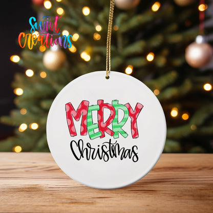 Merry Christmas UV DTF Ornament Transfer | O-1155 - Swiit Creations