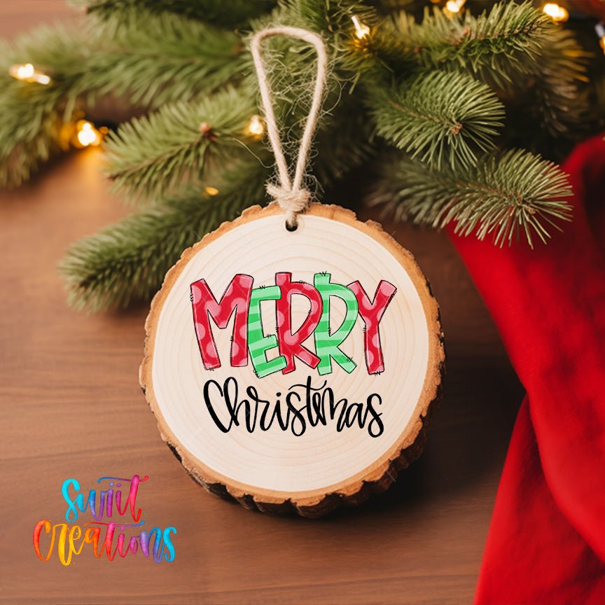 Merry Christmas UV DTF Ornament Transfer | O-1155 - Swiit Creations