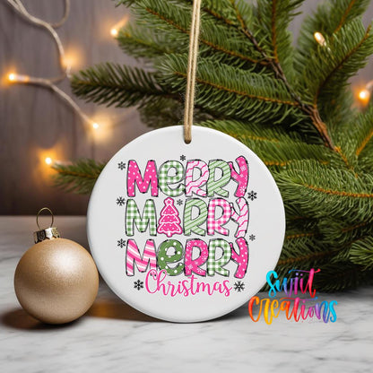 Merry Christmas UV DTF Ornament Transfer | O-1214 - Swiit Creations