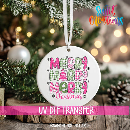 Merry Christmas UV DTF Ornament Transfer | O-1214 - Swiit Creations