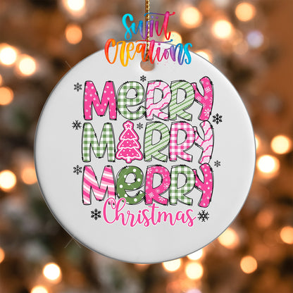 Merry Christmas UV DTF Ornament Transfer | O-1214 - Swiit Creations