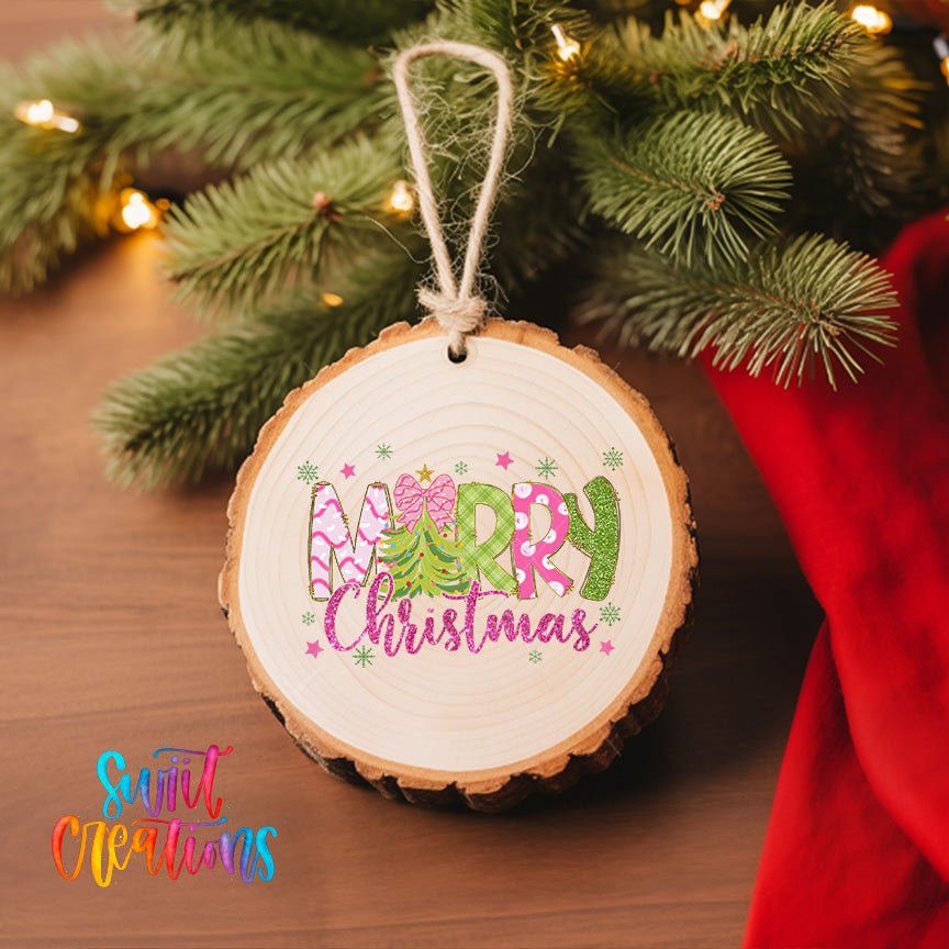 Merry Christmas UV Dtf Ornament Transfer | O-1215 - Swiit Creations