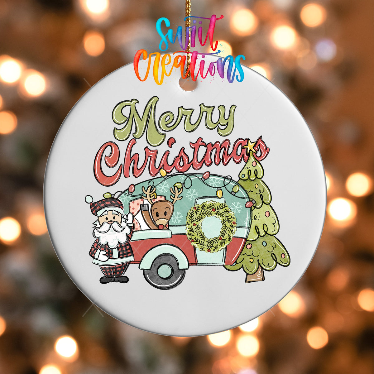 Merry Christmas UV DTF Ornament Transfer | O-1731 - Swiit Creations