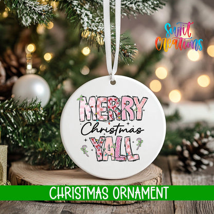 Merry Christmas Y’all Ornament | Holiday Ornament | O1207 - Swiit Creations
