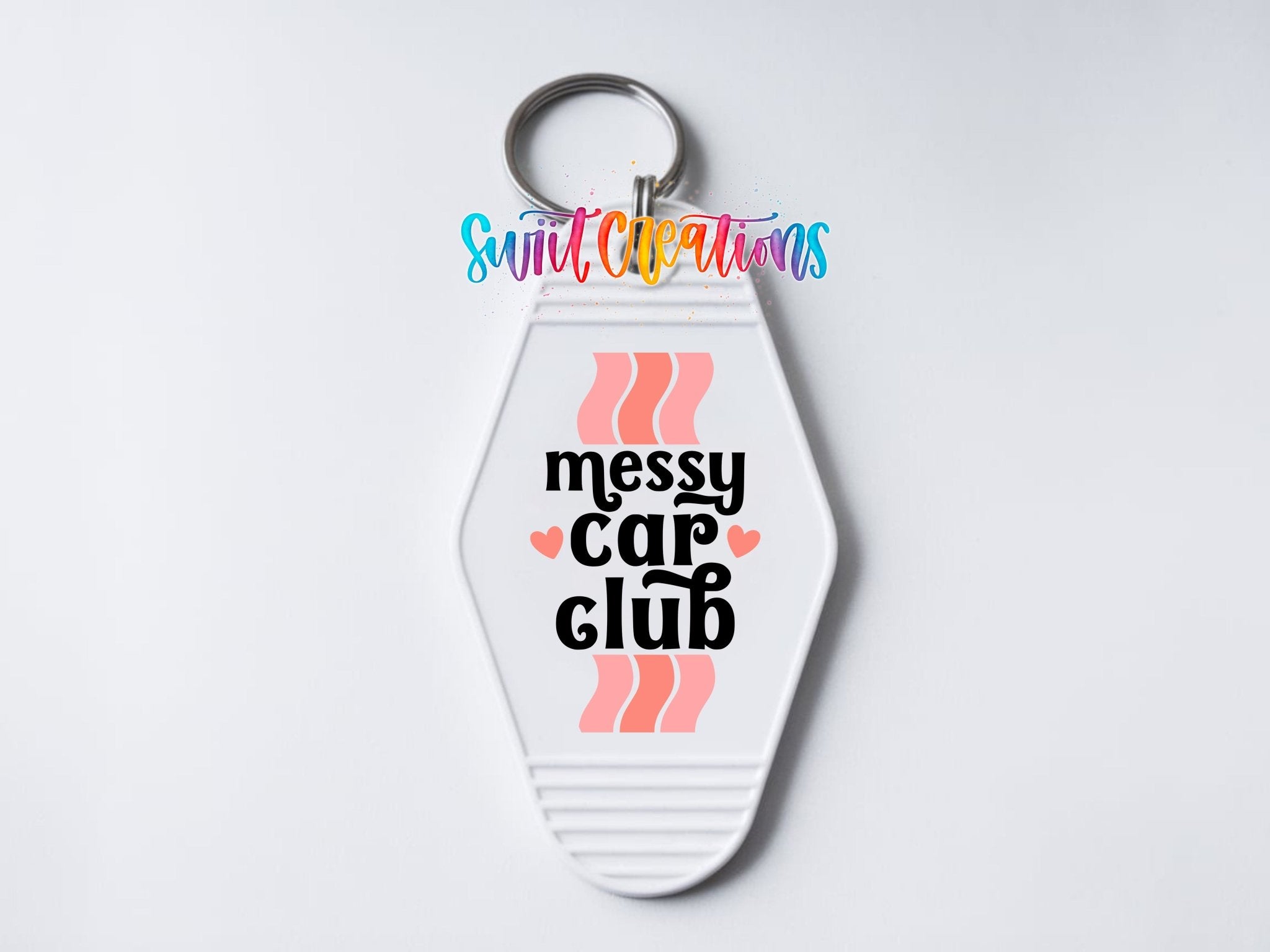 Messy Car Club Motel Keychain UV DTF Transfer | Funny Retro Car Quote | MK2107 - Swiit Creations