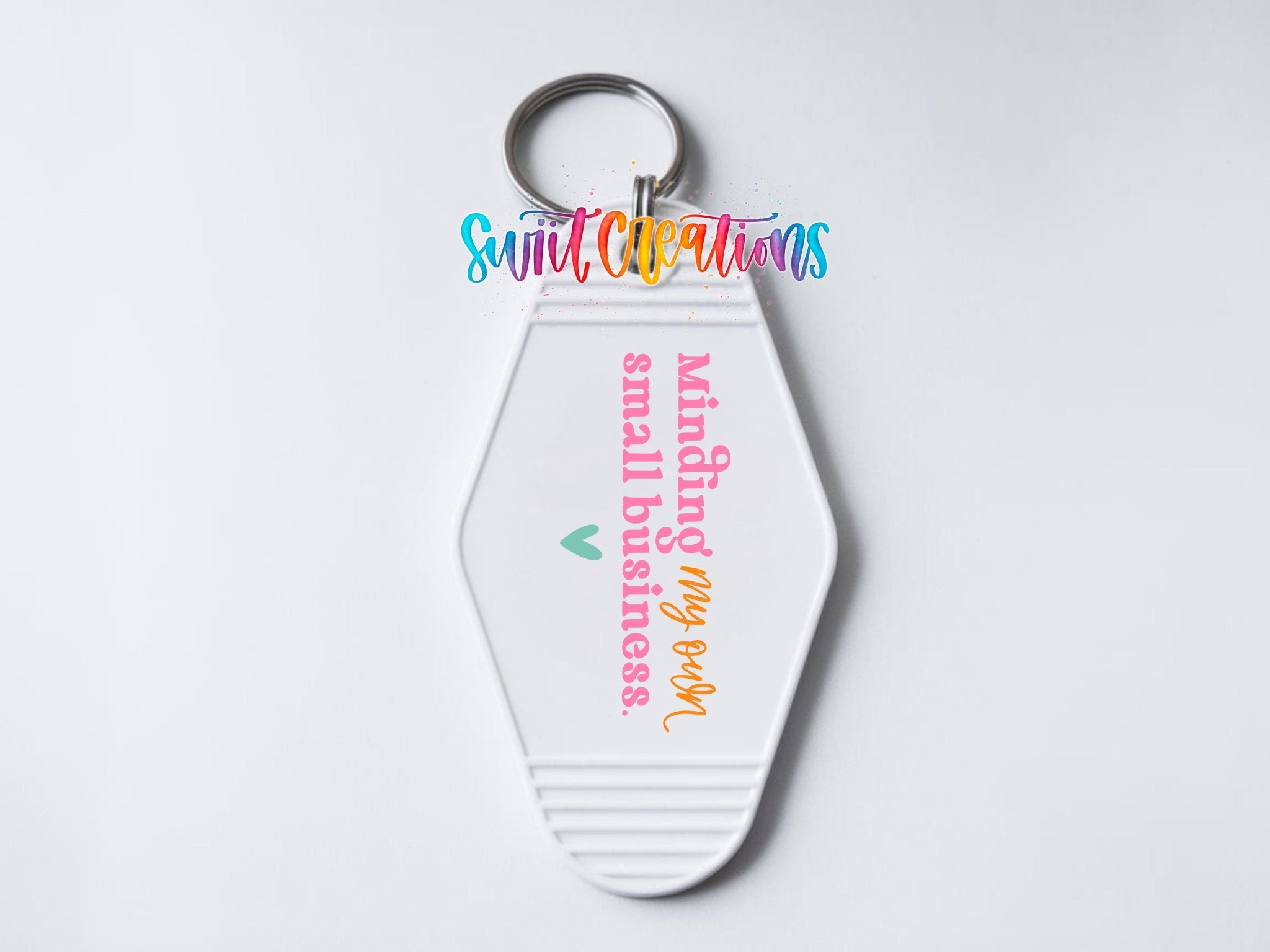 Minding My Own Small Business Motel Keychain UV DTF Transfer | MK2057 - Swiit Creations