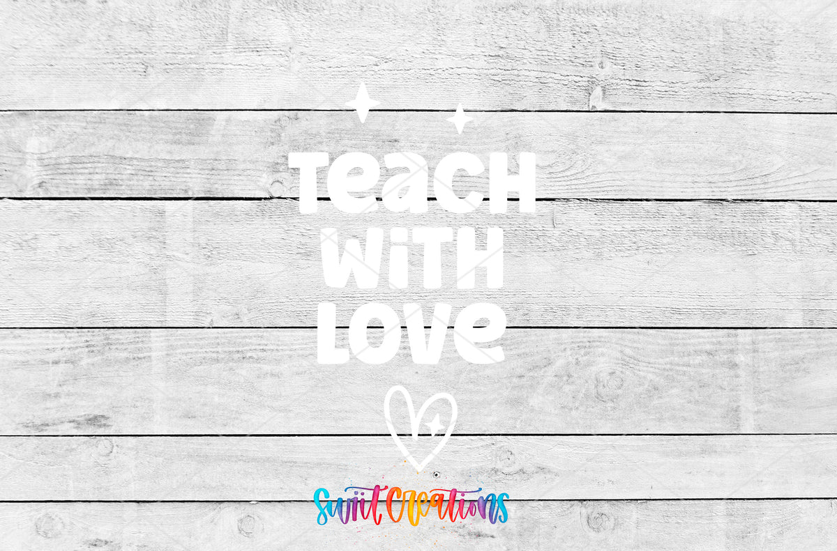 Teach With Love motel keychain UV DTF transfer artwork preview by Swiit Creations