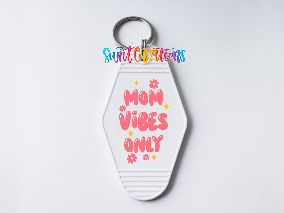 Mom Vibes Only Motel Keychain UV DTF Transfer | Retro Floral Mom Decal | MK2189 - Swiit Creations