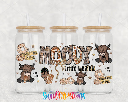 Moody Little Heifer UV DTF Transfer Tumbler Wrap Cute Cow Donut Coffee | DTF320 - Swiit Creations
