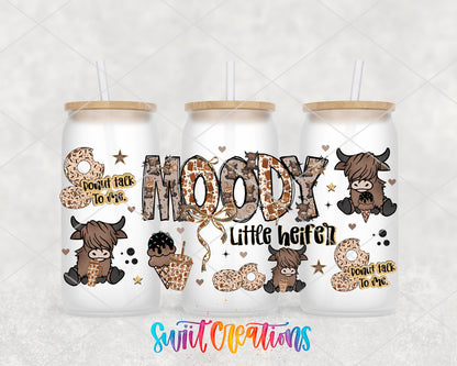 Moody Little Heifer UV DTF Transfer Tumbler Wrap Cute Cow Donut Coffee | DTF320 - Swiit Creations
