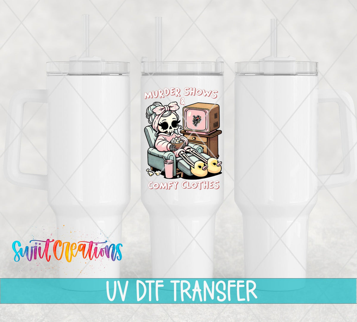 Murder Shows and Comfy Clothes UV DTF Cup Decal | UV882 - Swiit Creations