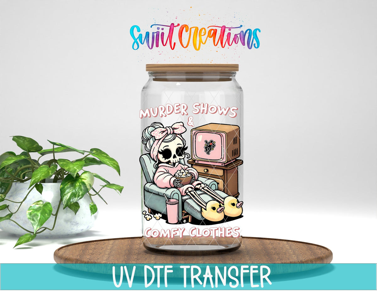 Murder Shows and Comfy Clothes UV DTF Cup Decal | UV882 - Swiit Creations