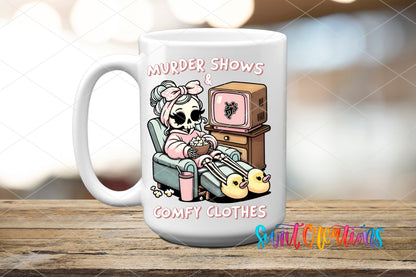 Murder Shows and Comfy Clothes UV DTF Cup Decal | UV882 - Swiit Creations