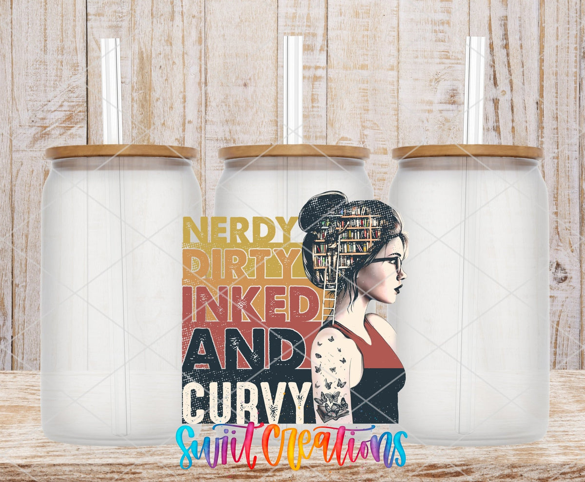 Nerdy Dirty Inked and Curvy UV DTF Cup Decal | UV020 - Swiit Creations