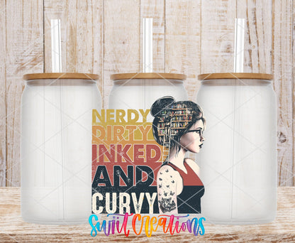 Nerdy Dirty Inked and Curvy UV DTF Cup Decal | UV020 - Swiit Creations