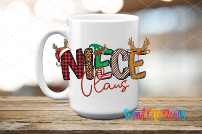 Niece Claus UV DTF Decal | Christmas Reindeer Tumbler Wrap | UV1996 - Swiit Creations