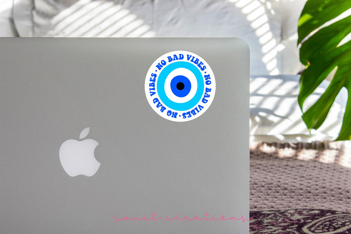 No Bad Vibes Evil Eye Sticker SS830 - Swiit Creations