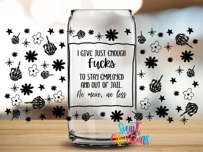 No More No Less UV DTF Transfer Tumbler Wrap | Adult Humor Work Life | DTF110 - Swiit Creations