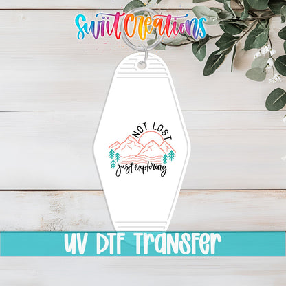 Not Lost Just Exploring Motel Keychain UV DTF Transfer | Mountain Adventure | MK2103 - Swiit Creations