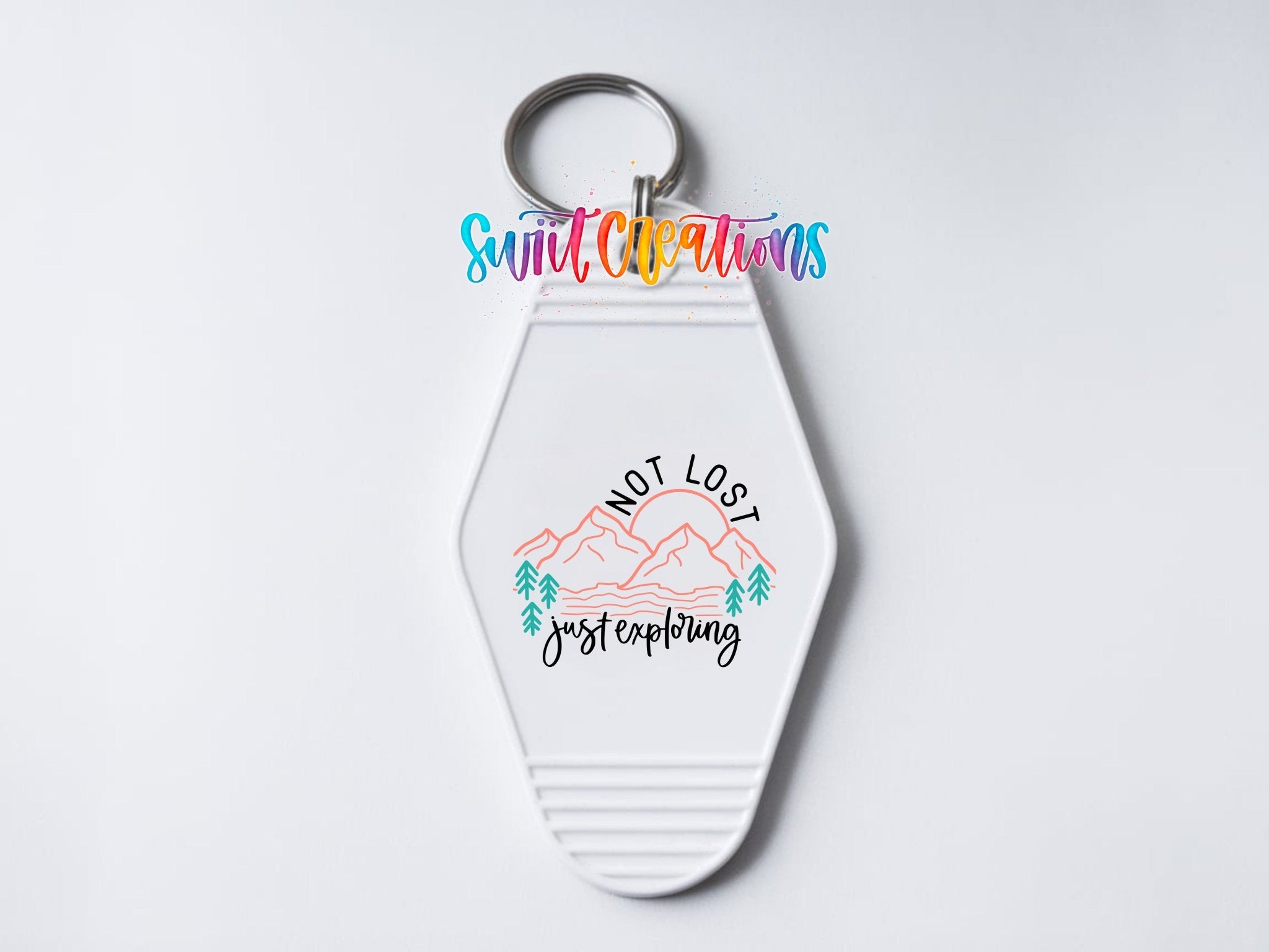Not Lost Just Exploring Motel Keychain UV DTF Transfer | Mountain Adventure | MK2103 - Swiit Creations