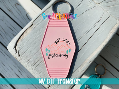 Not Lost Just Exploring Motel Keychain UV DTF Transfer | Mountain Adventure | MK2103 - Swiit Creations