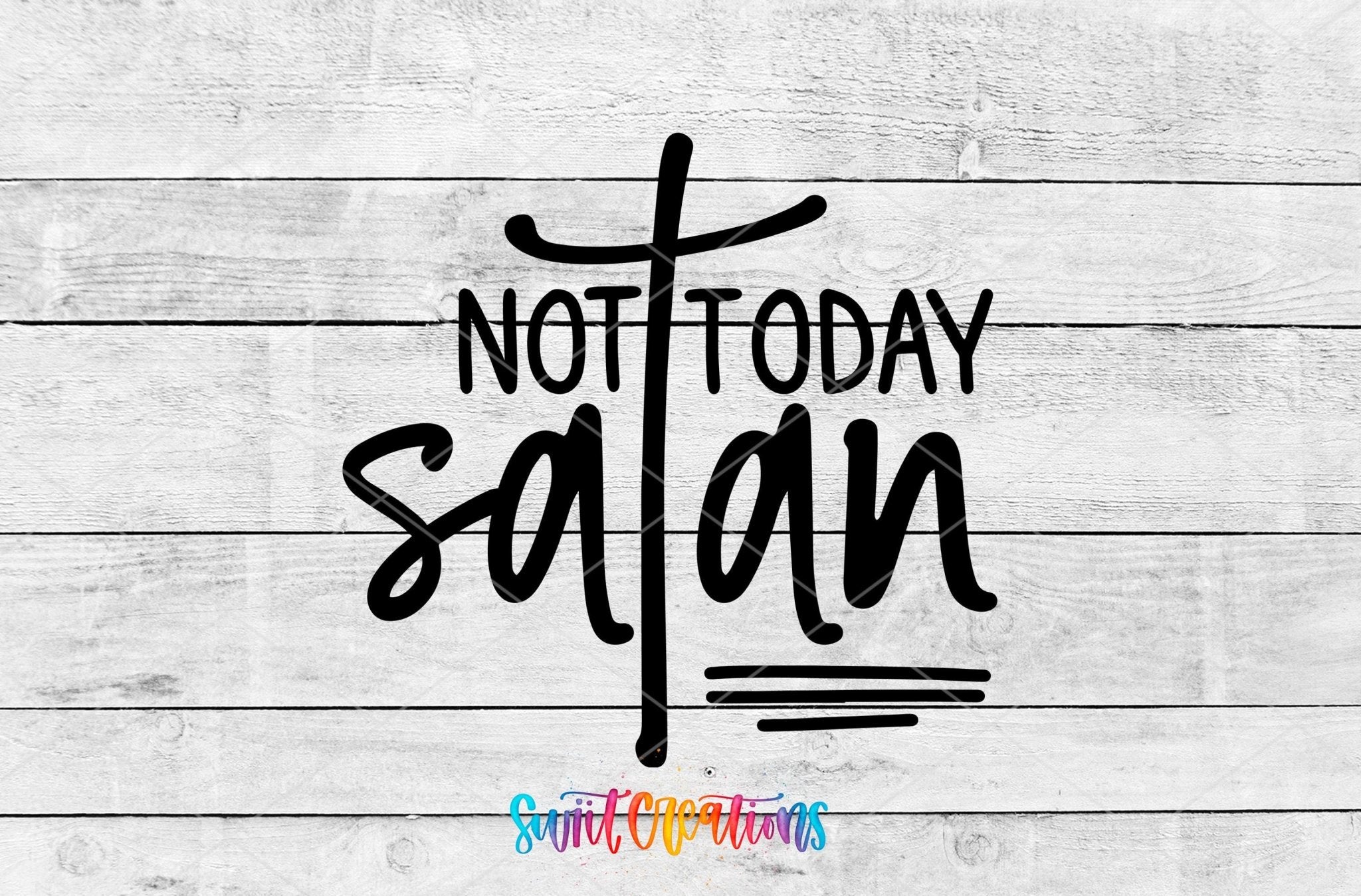 Not Today Satan Motel Keychain UV DTF Transfer | Faith Humor Design | MK1083 - Swiit Creations