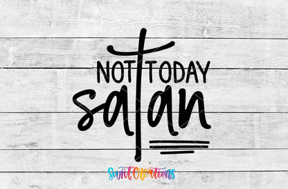 Not Today Satan Motel Keychain UV DTF Transfer | Faith Humor Design | MK1083 - Swiit Creations