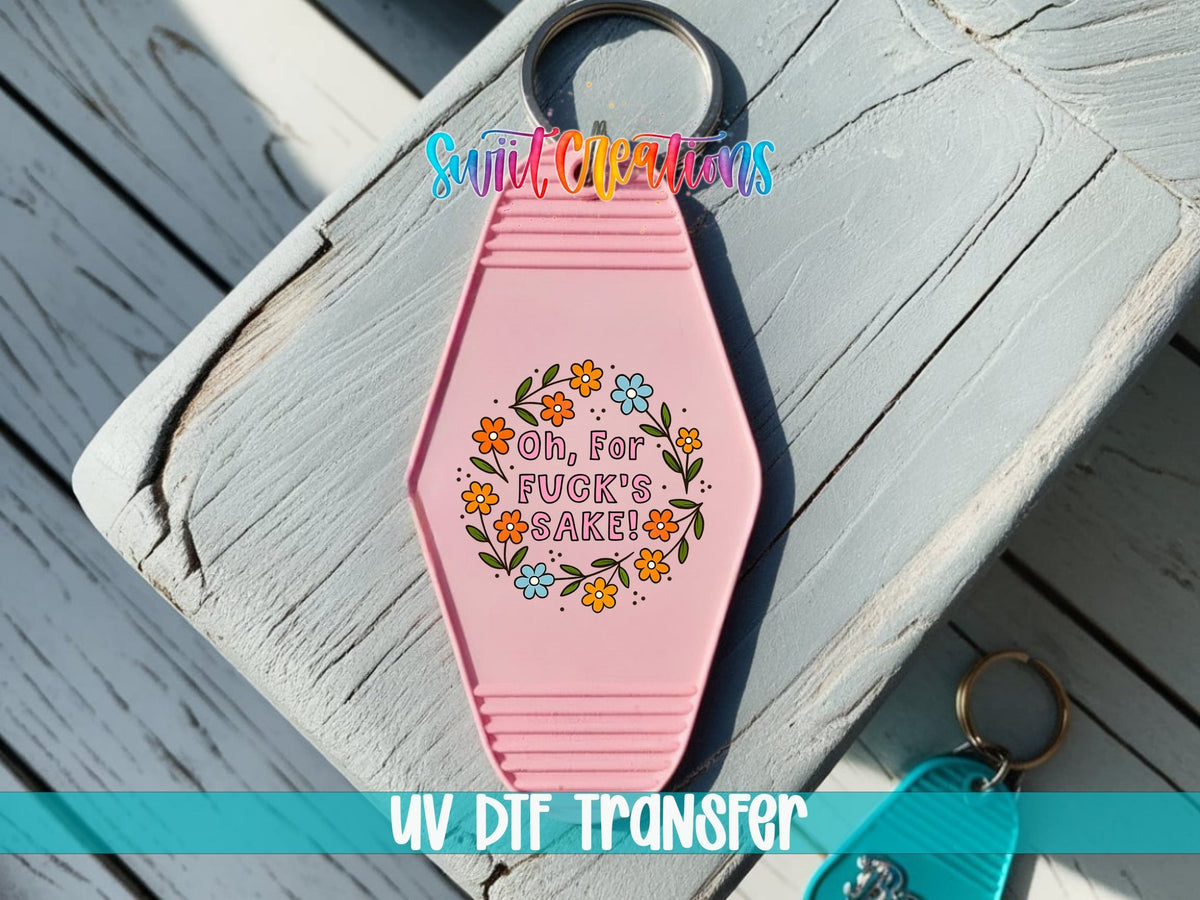 Oh For Fucks Sake Retro Checkerboard Motel Keychain UV DTF Transfer | MK1993 - Swiit Creations
