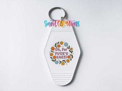 Oh For Fucks Sake Retro Checkerboard Motel Keychain UV DTF Transfer | MK1993 - Swiit Creations