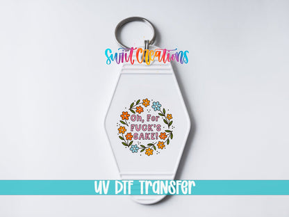 Oh For Fucks Sake Retro Checkerboard Motel Keychain UV DTF Transfer | MK1993 - Swiit Creations