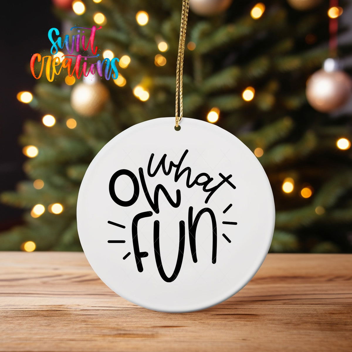 Oh What Fun Christmas UV DTF Ornament Transfer | O-016 - Swiit Creations
