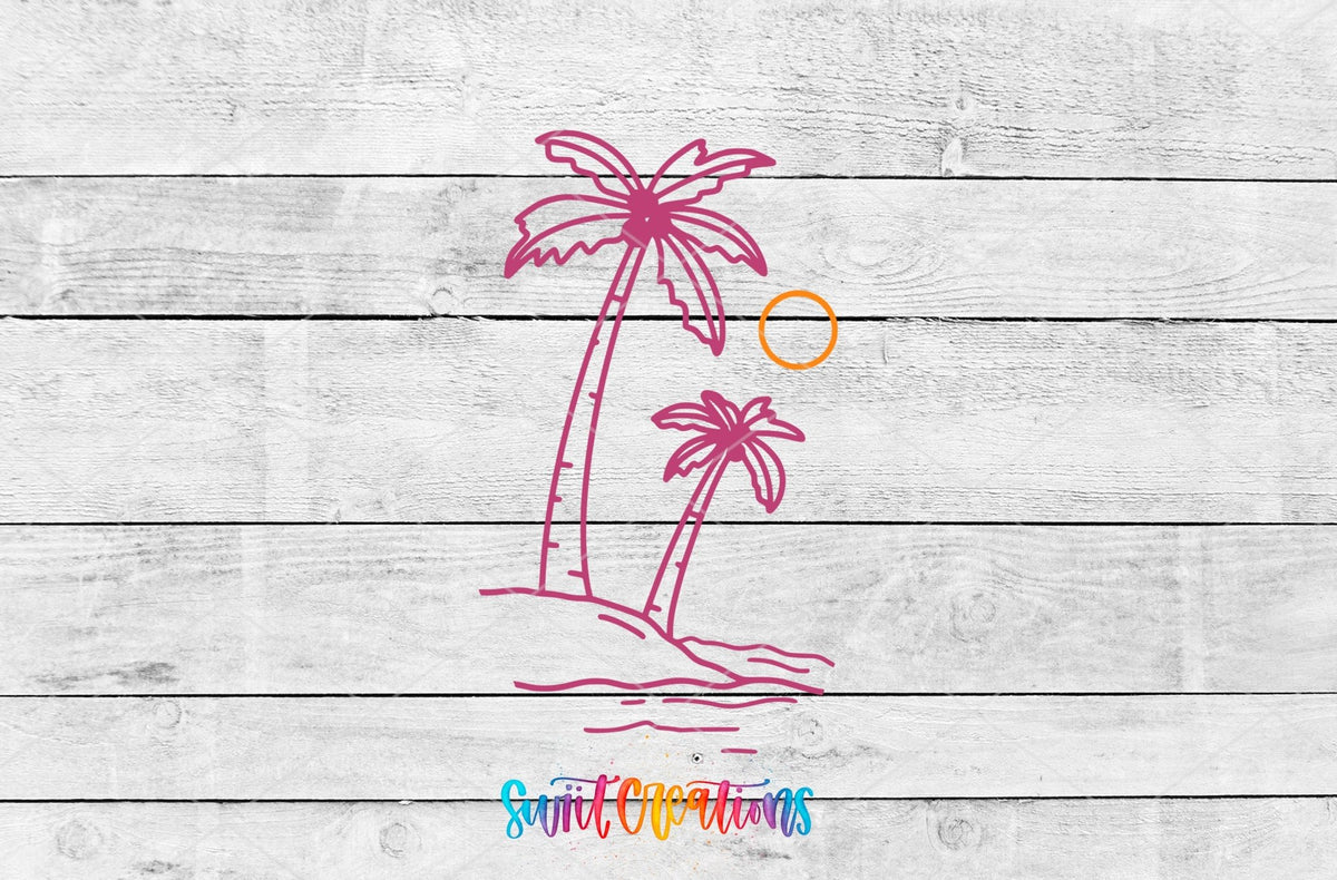 Palm Tree Beach Motel Keychain UV DTF Transfer | Tropical Island Decal | MK2064 - Swiit Creations