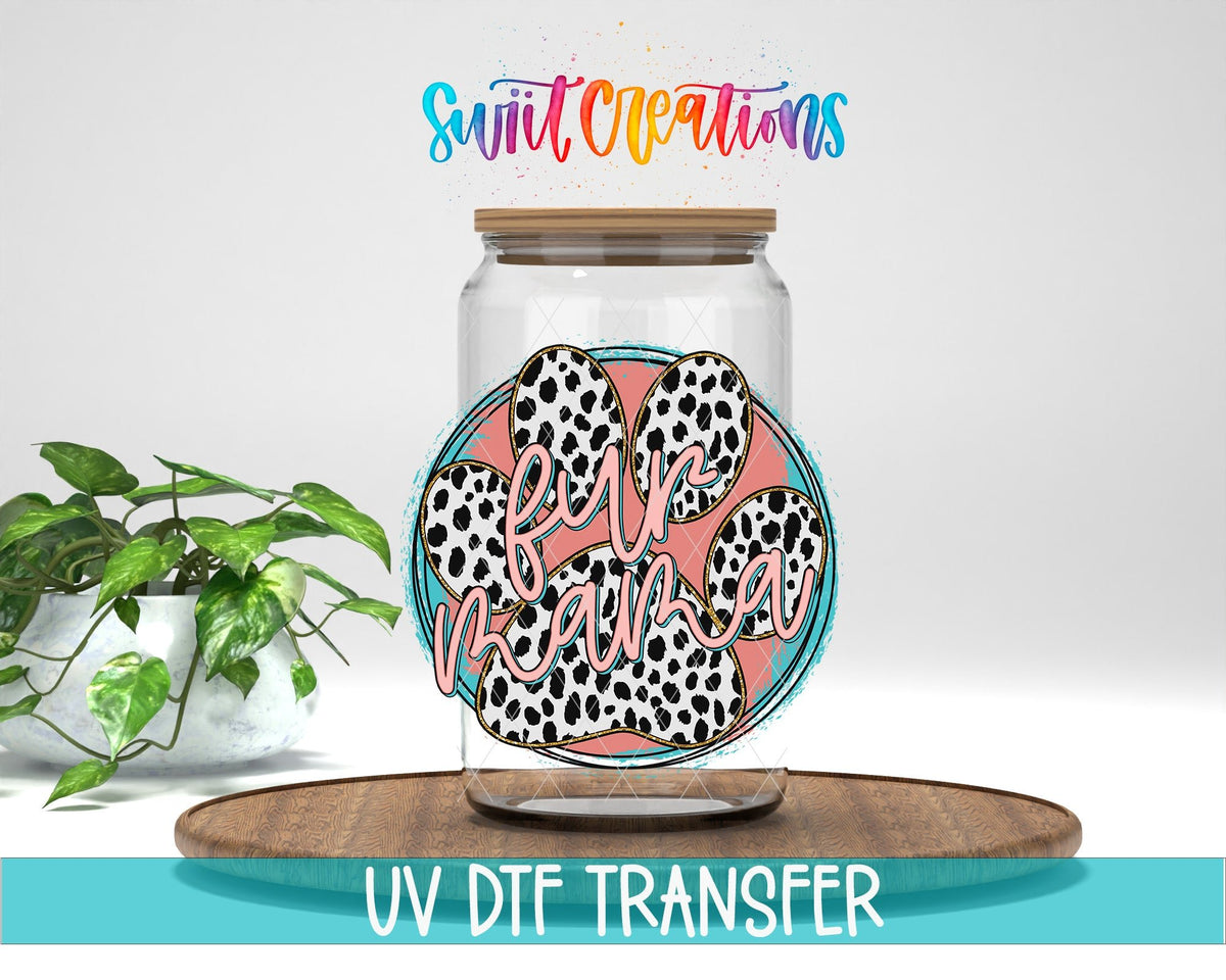 Paw Print Fur Mama UV DTF Cup Decal | UV838 - Swiit Creations