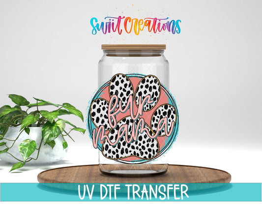 Paw Print Fur Mama UV DTF Cup Decal | UV838 - Swiit Creations