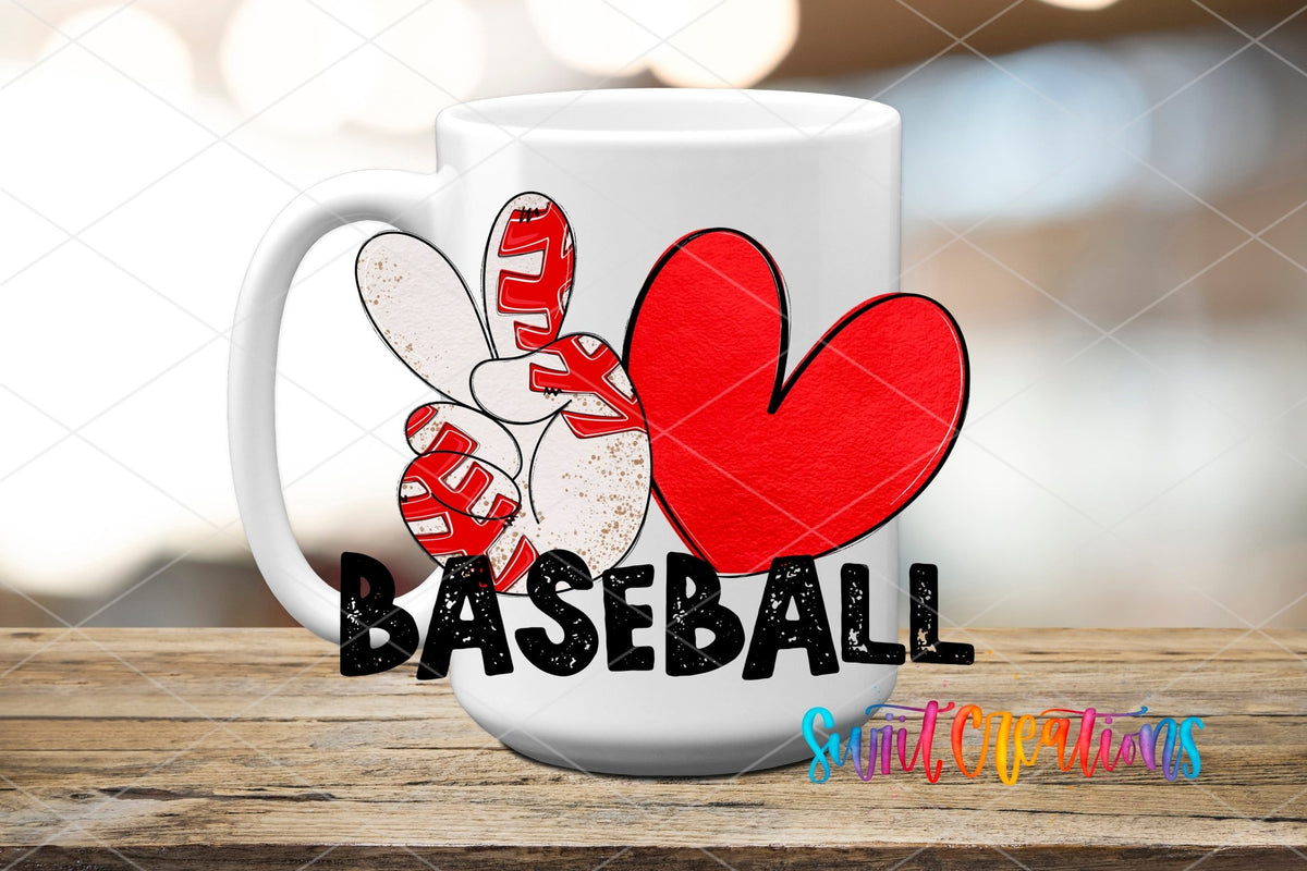 Peace Love Baseball UV DTF Cup Decal | UV1549 - Swiit Creations