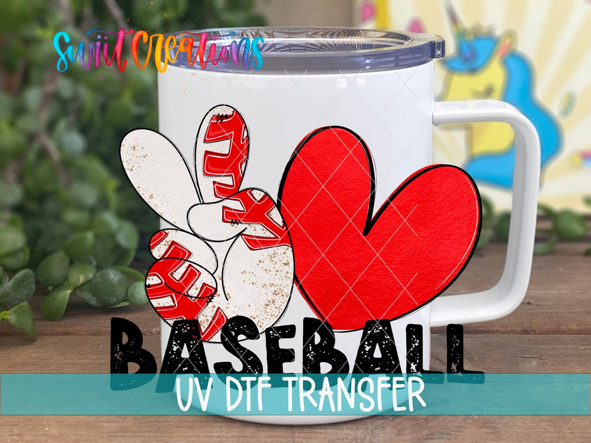 Peace Love Baseball UV DTF Cup Decal | UV1549 - Swiit Creations