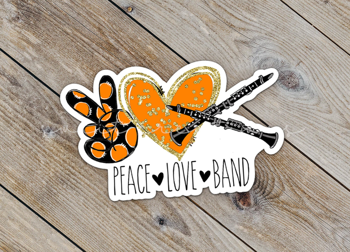 Peace Love Clarinet Sticker SS748 - Swiit Creations