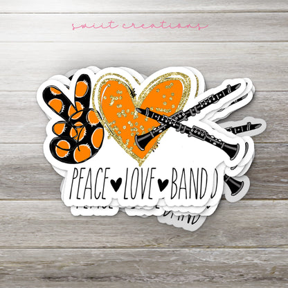 Peace Love Clarinet Sticker SS748 - Swiit Creations