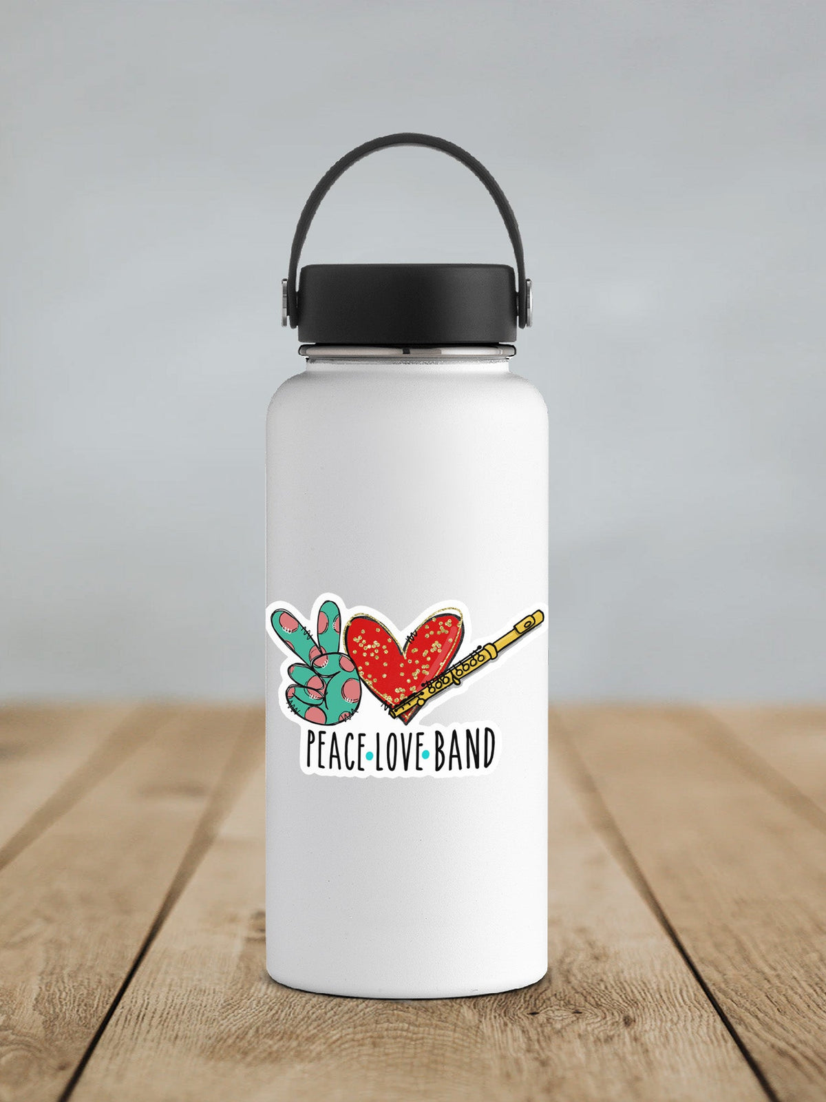 Peace Love Flute Sticker SS311 - Swiit Creations