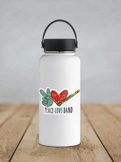 Peace Love Flute Sticker SS311 - Swiit Creations