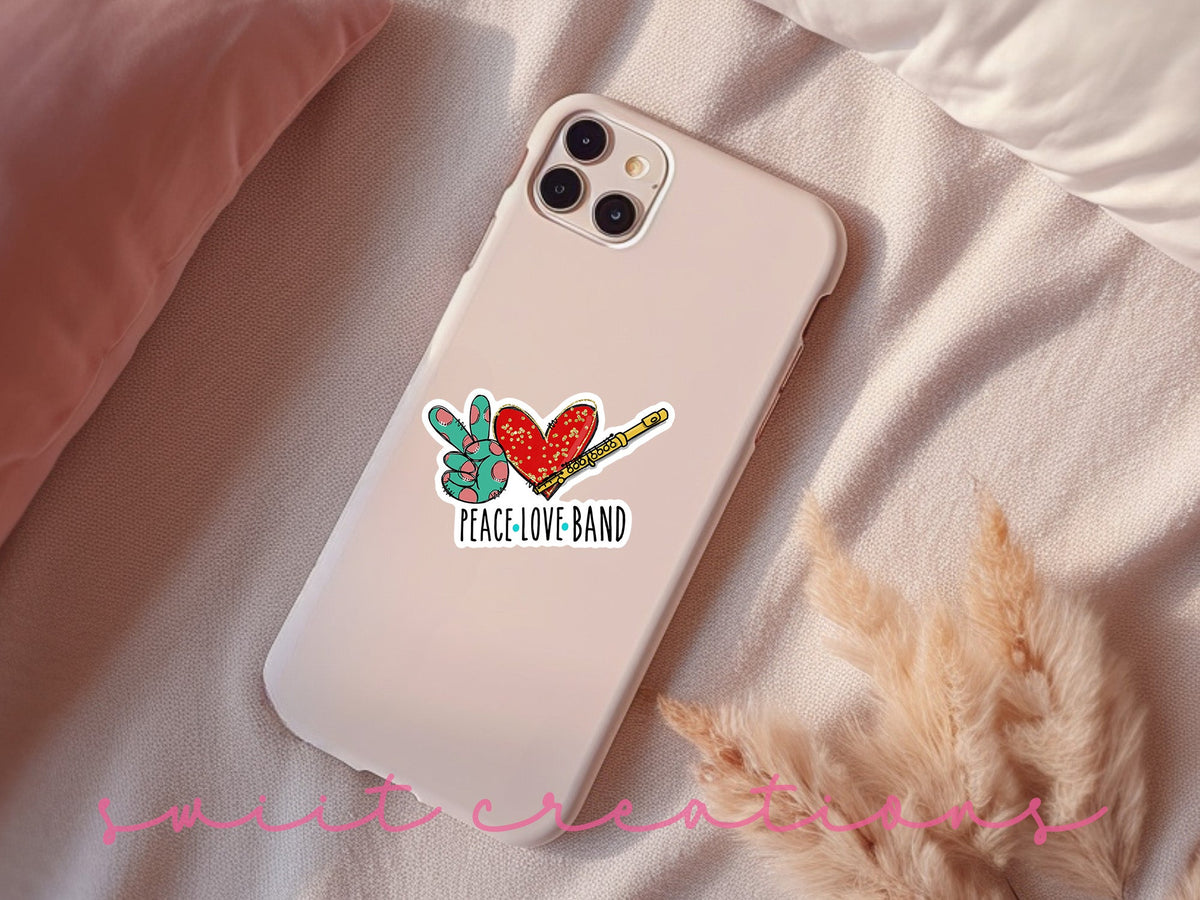 Peace Love Flute Sticker SS311 - Swiit Creations