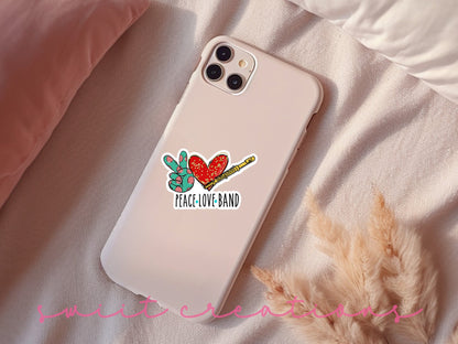 Peace Love Flute Sticker SS311 - Swiit Creations