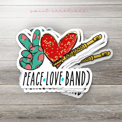 Peace Love Flute Sticker SS311 - Swiit Creations