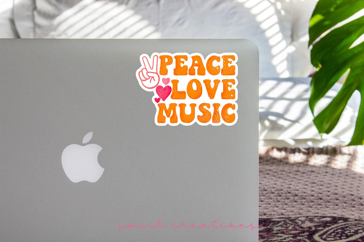 Peace Love Music Sticker SS317 - Swiit Creations