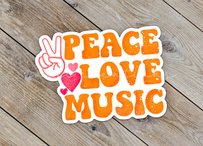 Peace Love Music Sticker SS317 - Swiit Creations