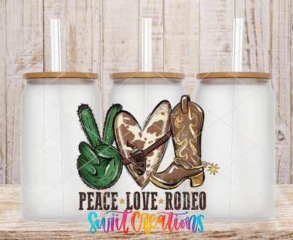Peace Love Rodeo Western UV DTF Cup Decal | UV864 - Swiit Creations