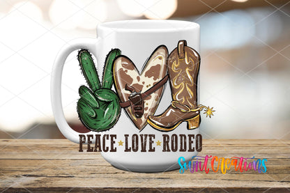 Peace Love Rodeo Western UV DTF Cup Decal | UV864 - Swiit Creations