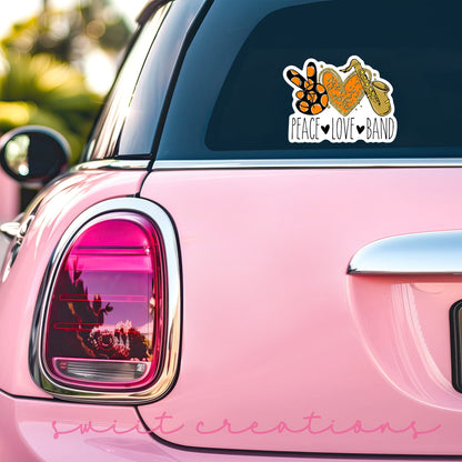 Peace Love Saxophone Sticker SS308 - Swiit Creations