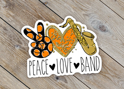 Peace Love Saxophone Sticker SS308 - Swiit Creations